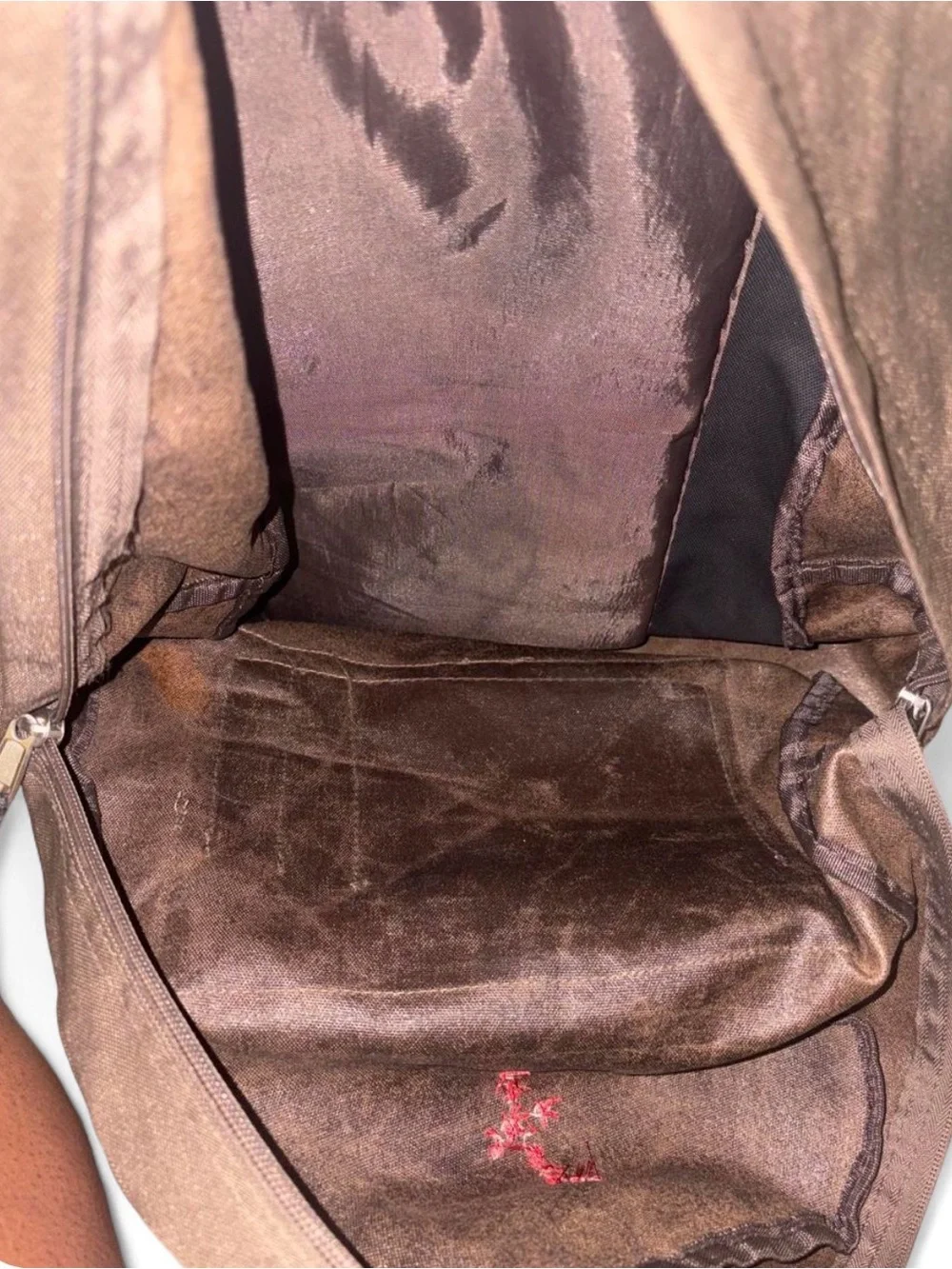 Cactus Jack by Travis Scott Brown Canvas Backpack with Red Stitching